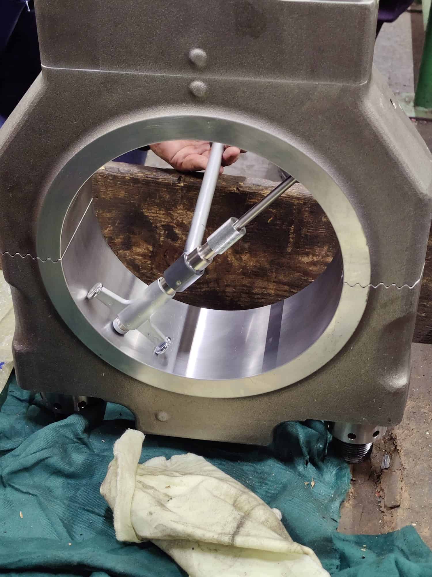 Precision inspection of a machined marine component