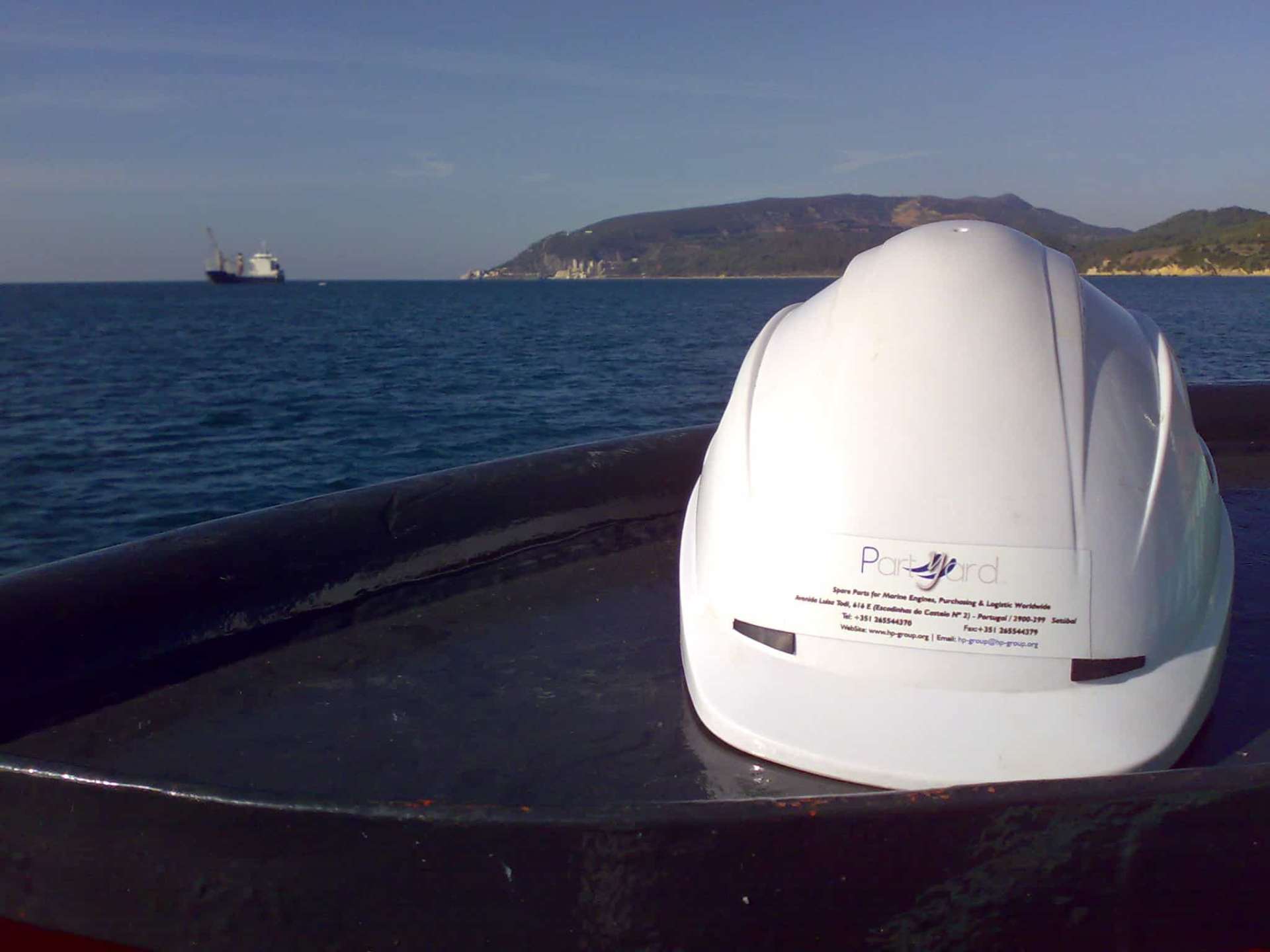 PartYard safety helmet onboard a vessel