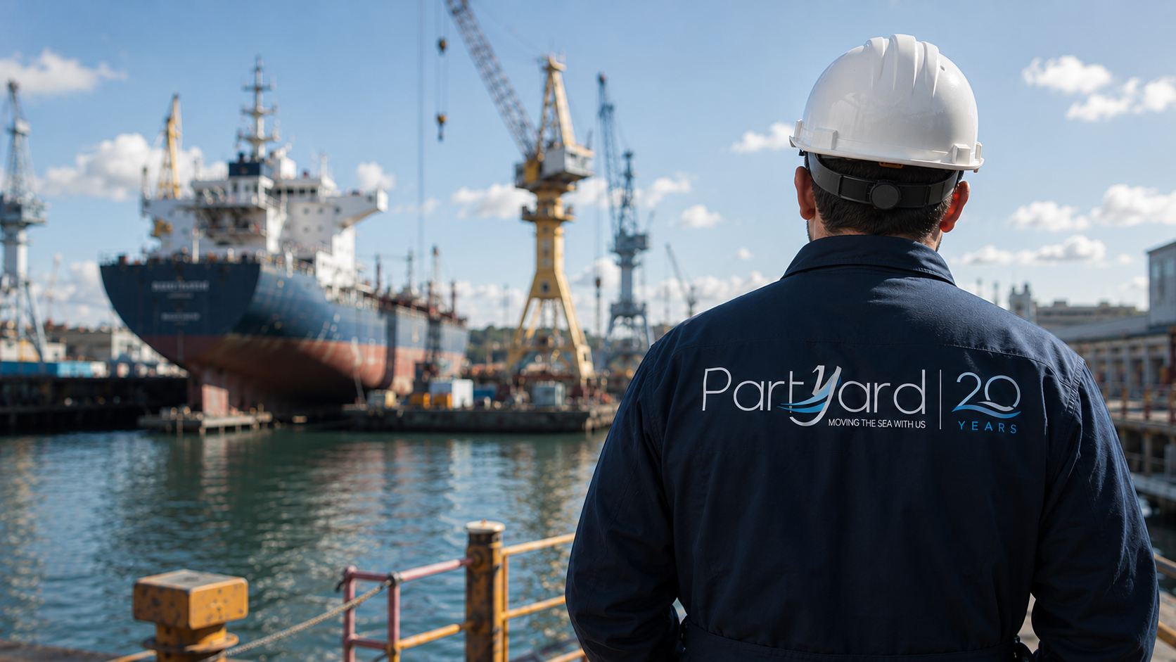 PartYard marine supply specialist at a shipyard