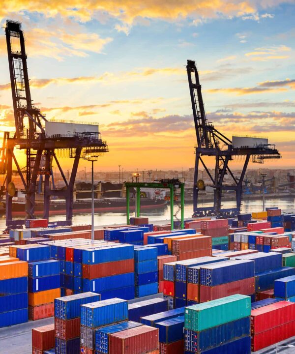 Industrial,Port,At,Dawn,At,The,Port,Of,Casablanca,,Morocco. Industrial,Port,At,Dawn,At,The,Port,Of,Casablanca,,Morocco.