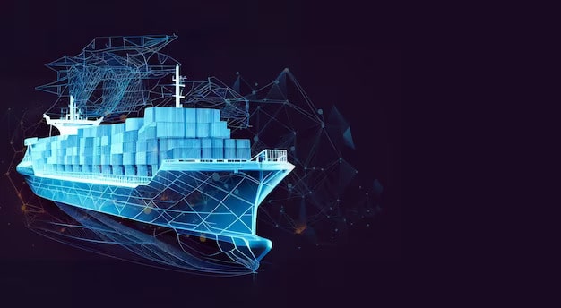 worldwide cargo ship polygonal wireframe mesh art looks like constellation dark blue night sky with dots stars transportation logistic shipping concept illustration background generativ 493343 32437